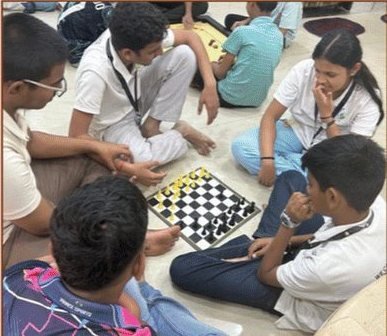 Chess on the classroom floor